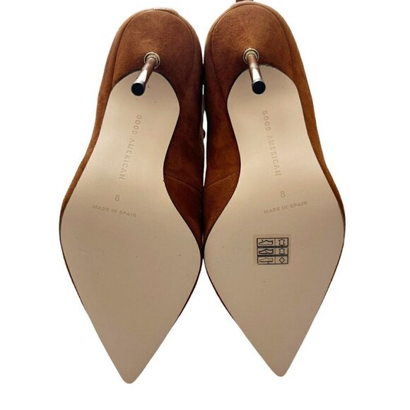 Good American Boots Womens Size 8 Tobacco Suede Pointed Toe Scandal Booties NIB - Picture 11 of 11